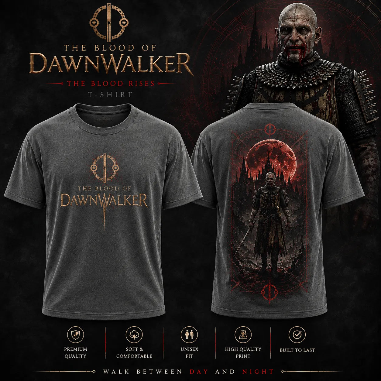 The Blood of Dawnwalker Brencis Vampire Lord Gray T-Shirt