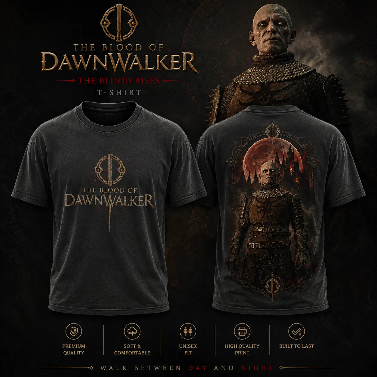 The Blood of Dawnwalker Brencis Blood Moon Dark Gray T-Shirt