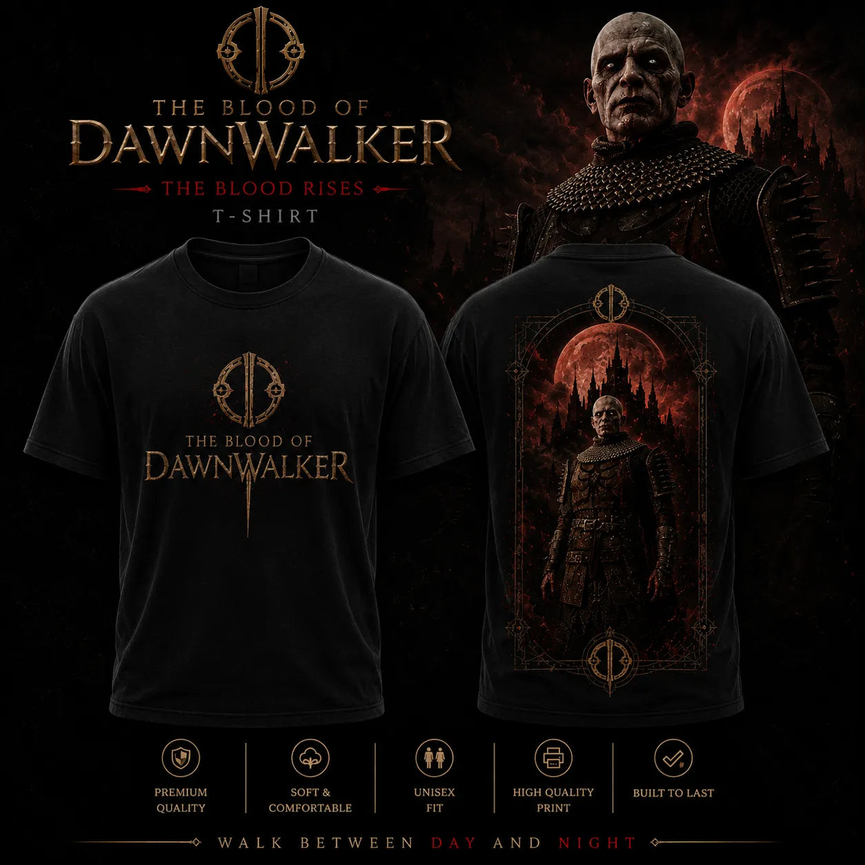 The Blood of Dawnwalker Brencis Blood Moon Black T-Shirt