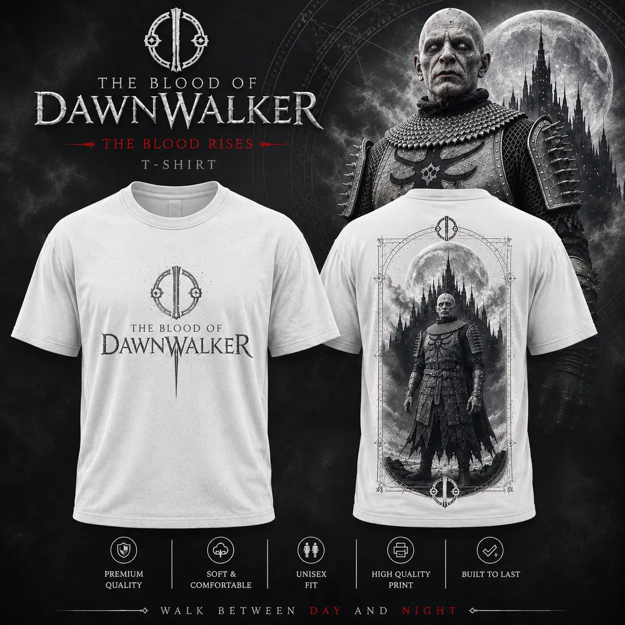 The Blood of Dawnwalker Brencis Blood Moon White T-Shirt