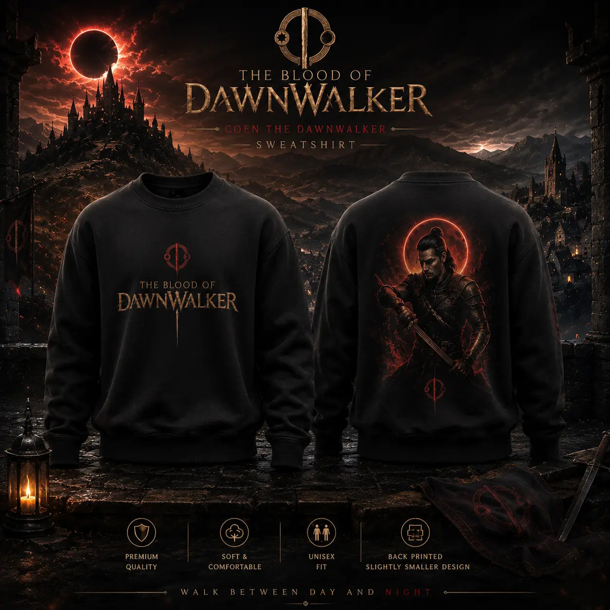 The Blood of Dawnwalker Coen Eclipse Black Sweatshirt
