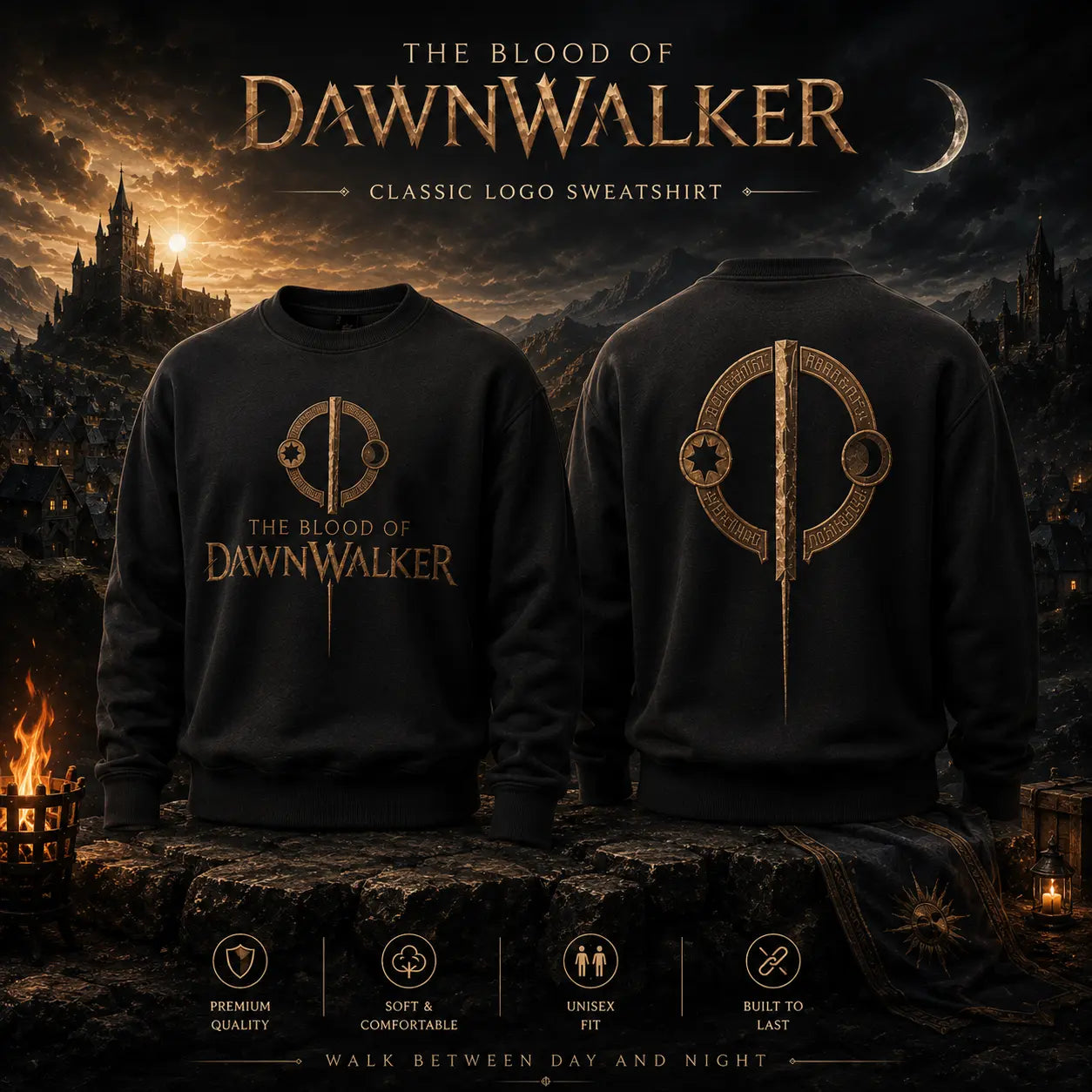 The Blood of Dawnwalker Classic Logo Black Sweatshirt