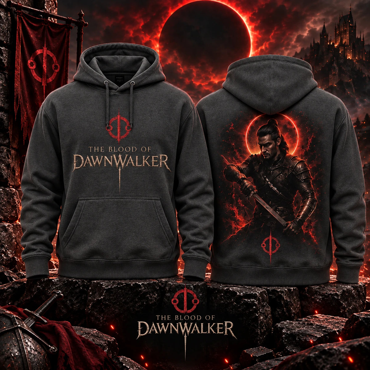 Das Blut von Dämmerläufer Coen Eclipse Dunkelgrauer Hoodie