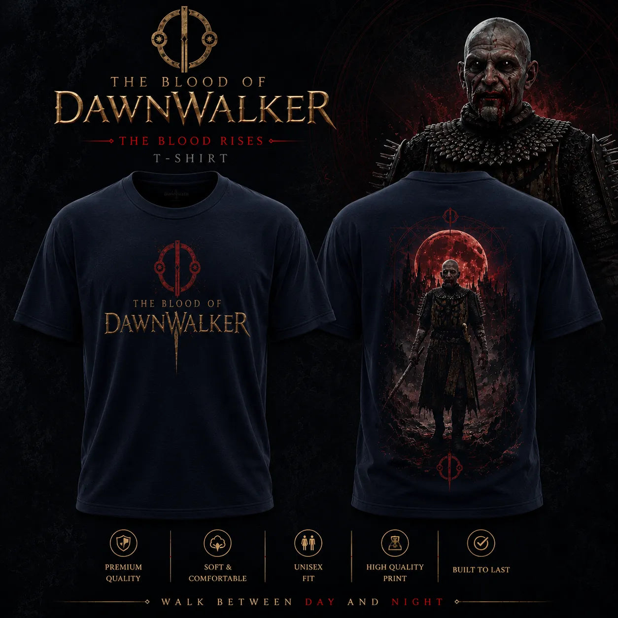 The Blood of Dawnwalker Brencis Vampire Lord Navy Blue T-Shirt